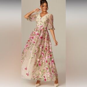 New AW Bridal Floral Embroidered Breezy Dress 8